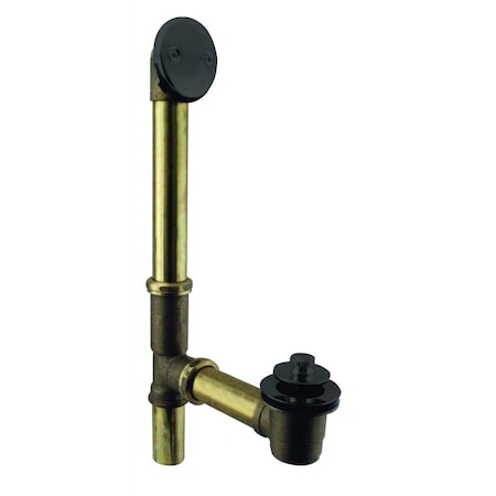 Westbrass Pull & Drain Bath Waste, 14" Make-Up, 17 Ga. Tubing in Powdercoated Flat Black D3262-62 (79717-62)